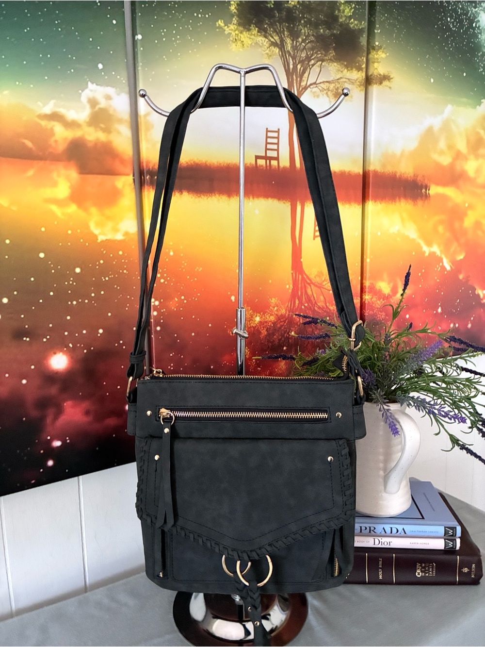 Black Tasseled Crossbody Bag
